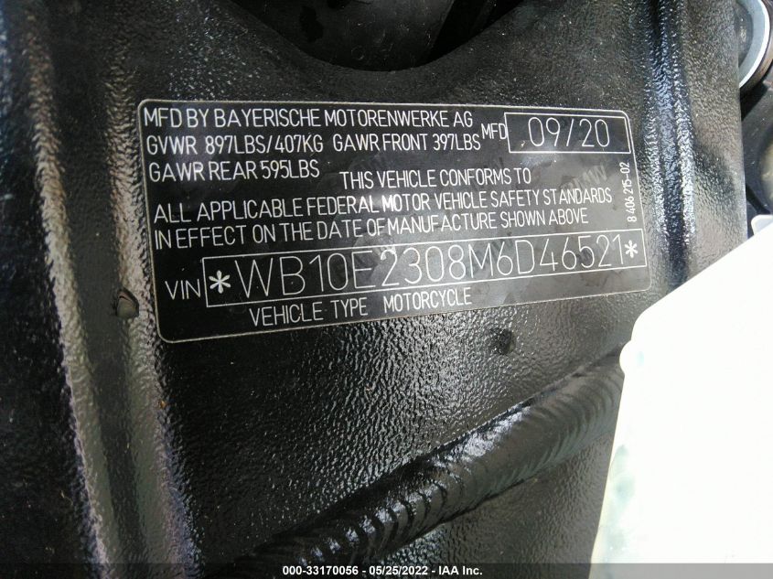 2021 BMW S 1000 RR WB10E2308M6D46521