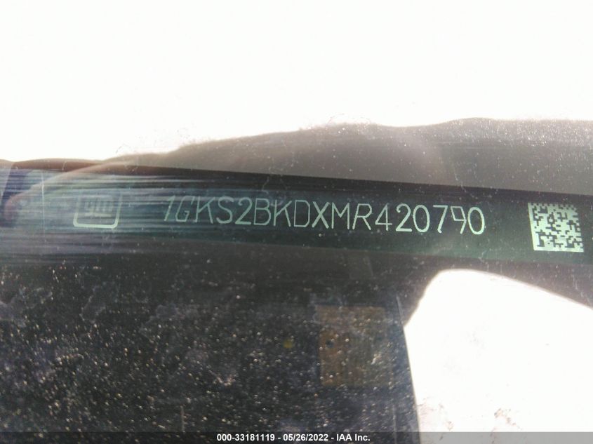 2021 GMC YUKON SLT 1GKS2BKDXMR420790