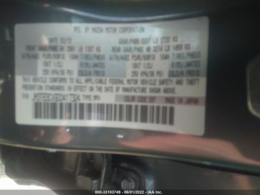 2013 MAZDA CX-9 TOURING JM3TB3CV9D0417324