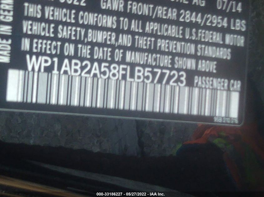 2015 PORSCHE MACAN S WP1AB2A58FLB57723