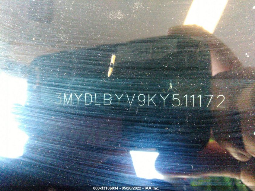 2019 TOYOTA YARIS SEDAN L/LE/XLE 3MYDLBYV9KY511172