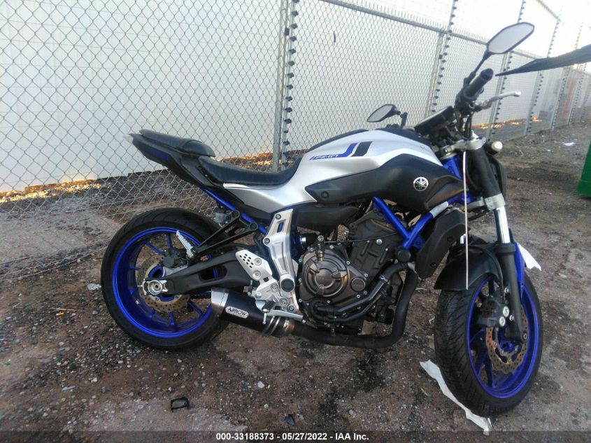 2016 YAMAHA FZ07 JYARM06E1GA006596