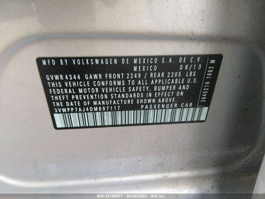 2013 VOLKSWAGEN JETTA SPORTWAGEN SE 3VWPP7AJ4DM697117