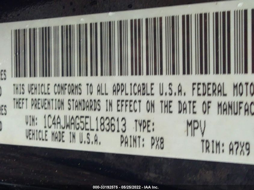 2014 JEEP WRANGLER SPORT 1C4AJWAG5EL183613