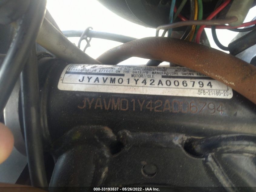 2002 YAMAHA XVS65 A JYAVM01Y42A006794