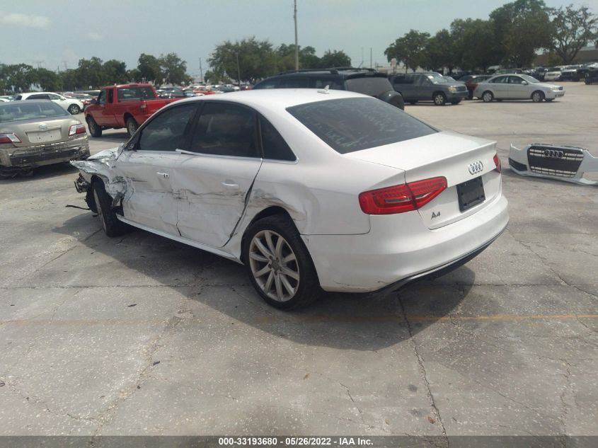 2014 AUDI A4 PREMIUM WAUAFAFL4EN030345
