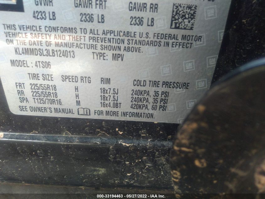 2020 BUICK ENCORE GX SELECT KL4MMDSL3LB124013