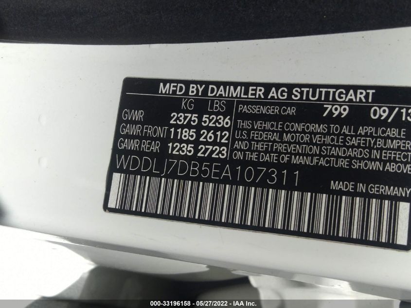 2014 MERCEDES-BENZ CLS-CLASS CLS 550 WDDLJ7DB5EA107311