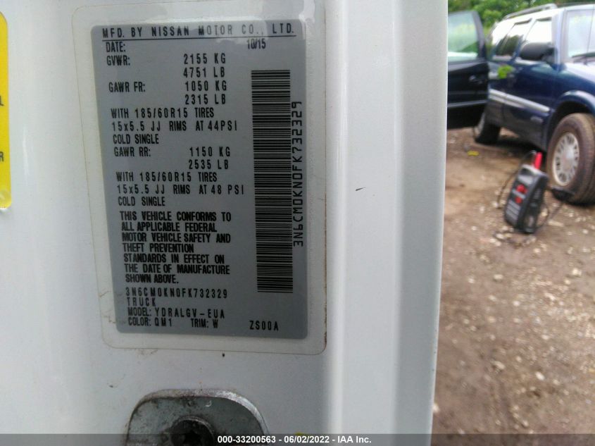 2015 NISSAN NV200 SV 3N6CM0KN0FK732329