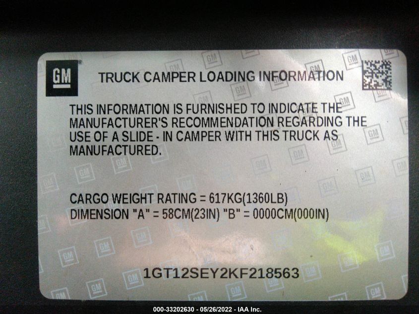 2019 GMC SIERRA 2500HD DENALI 1GT12SEY2KF218563
