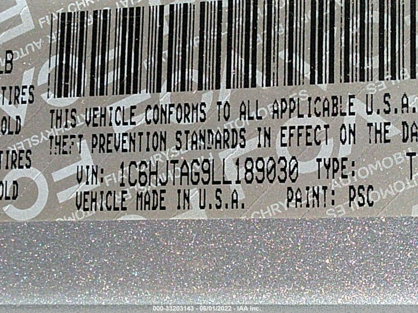 2020 JEEP GLADIATOR SPORT S 1C6HJTAG9LL189030