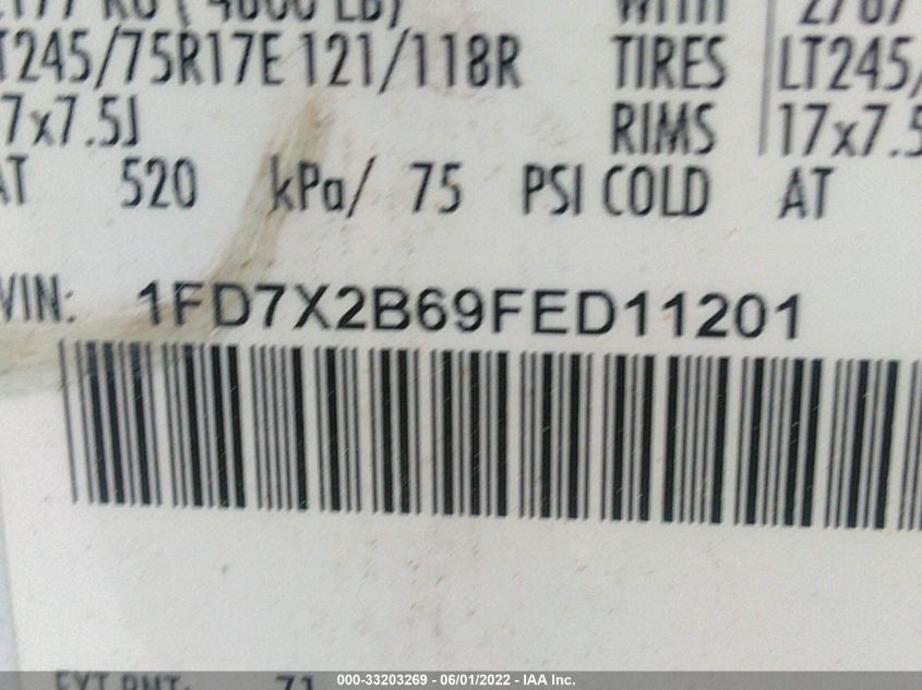 2015 FORD SUPER DUTY F-250 SRW XL 1FD7X2B69FED11201