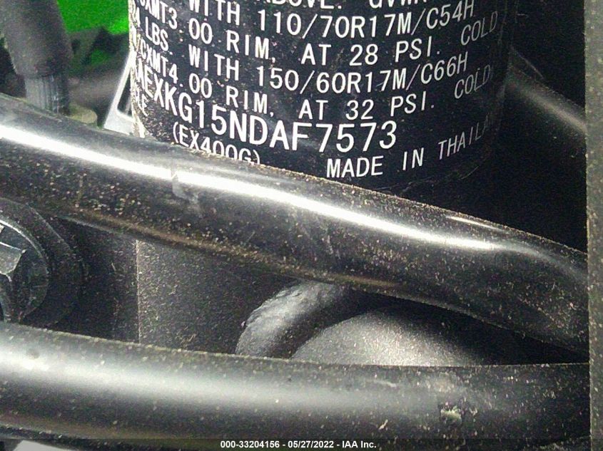 2022 KAWASAKI EX400 JKAEXKG15NDAF7573