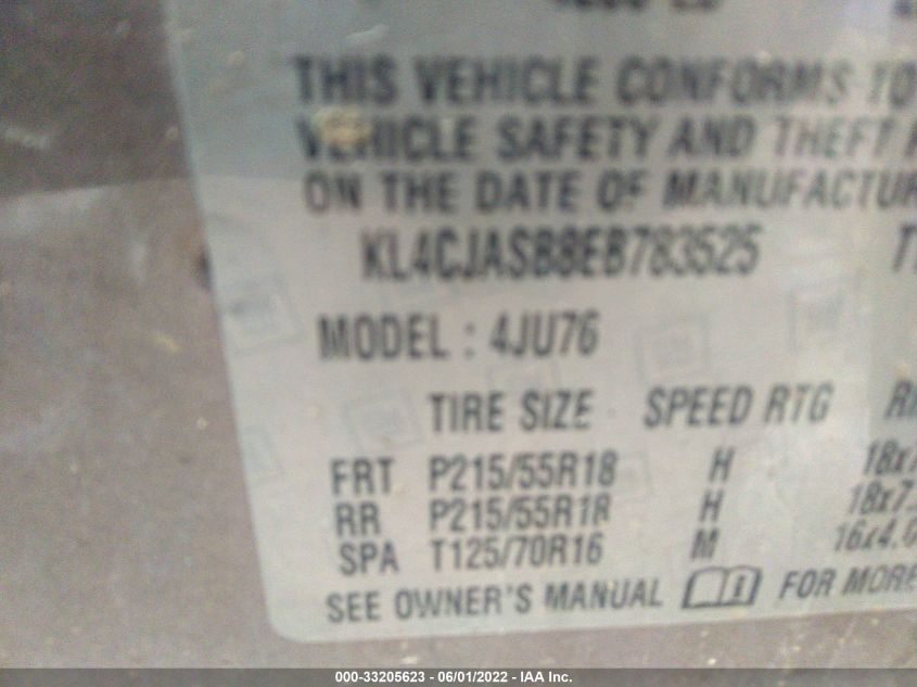 2014 BUICK ENCORE KL4CJASB8EB783525