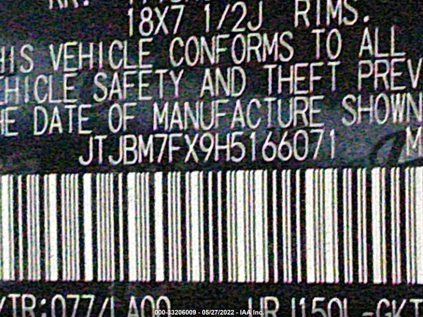 2017 LEXUS GX GX 460 JTJBM7FX9H5166071