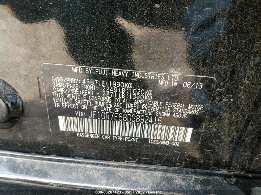 2013 SUBARU IMPREZA WAGON WRX WRX JF1GR7E68DG892415