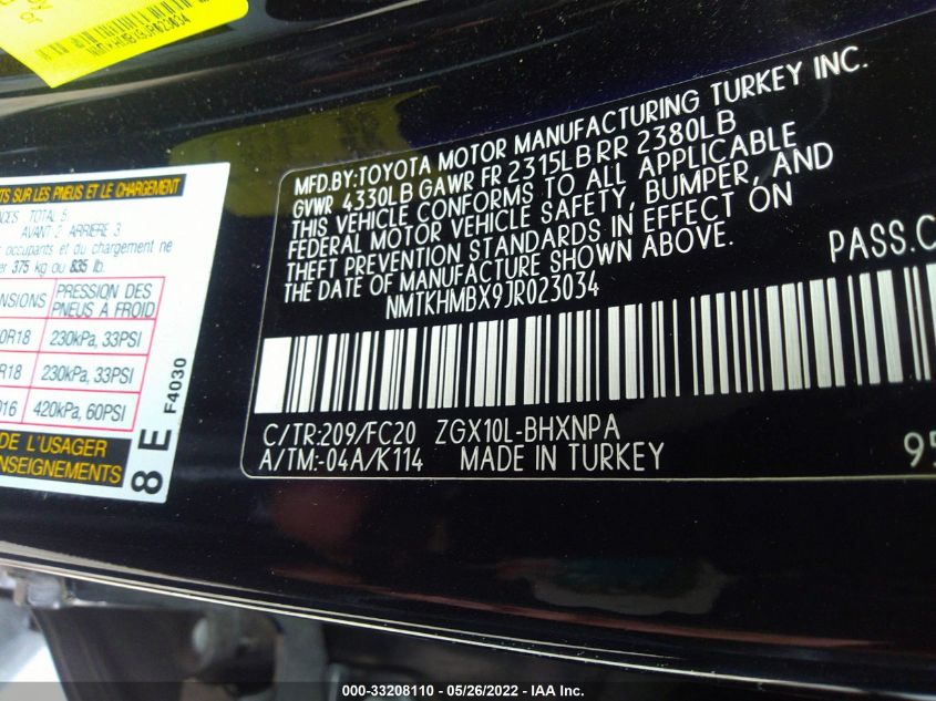 2018 TOYOTA C-HR XLE NMTKHMBX9JR023034