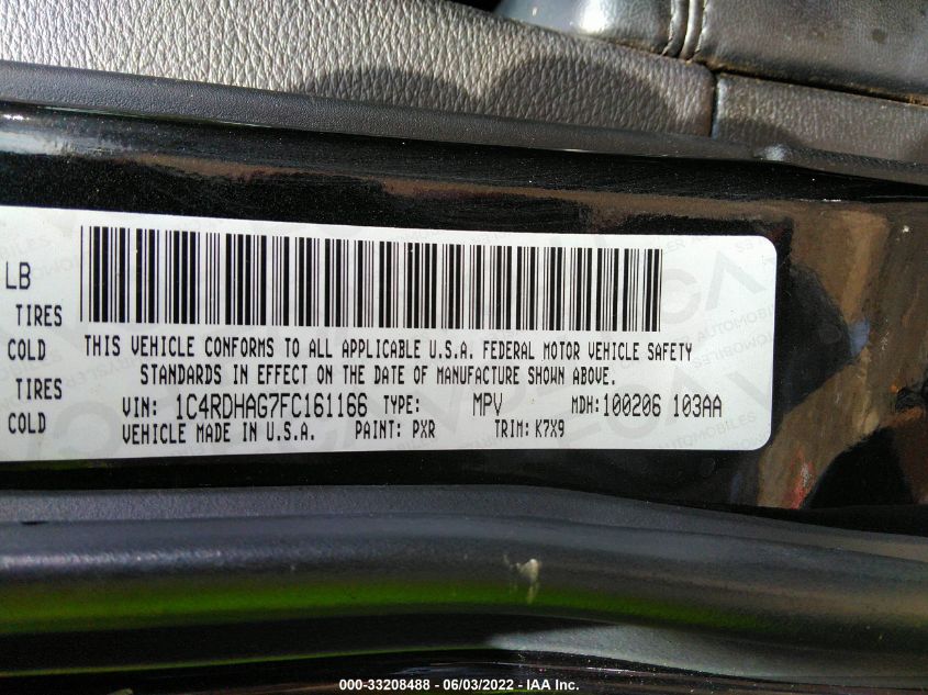 2015 DODGE DURANGO SXT 1C4RDHAG7FC161166