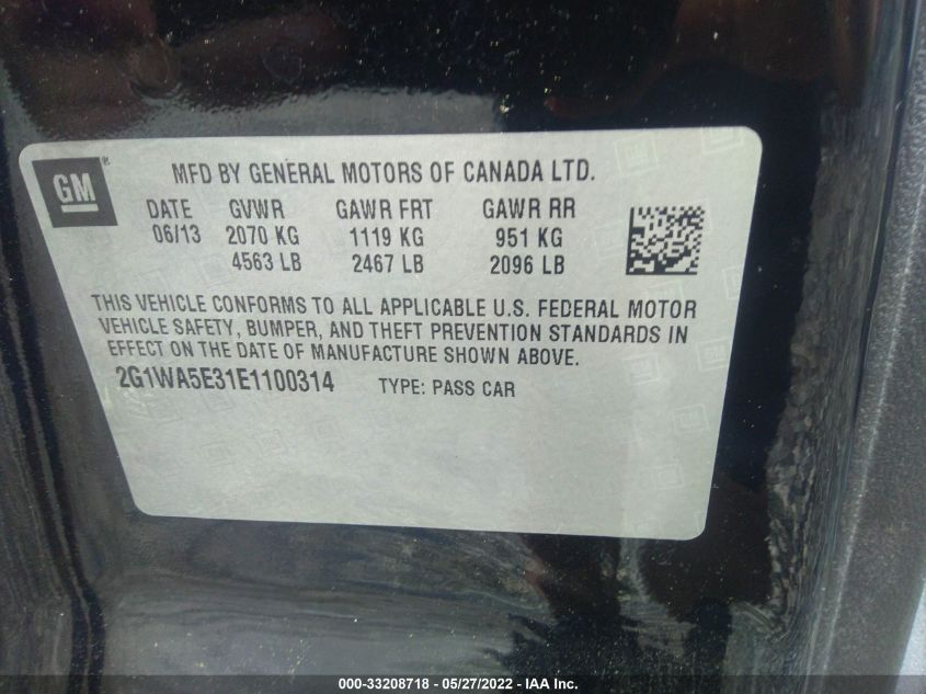 2014 CHEVROLET IMPALA LIMITED LS 2G1WA5E31E1100314