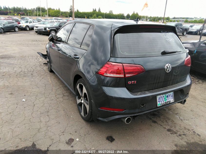 2019 VOLKSWAGEN GOLF GTI S/SE/AUTOBAHN 3VW6T7AU4KM034757