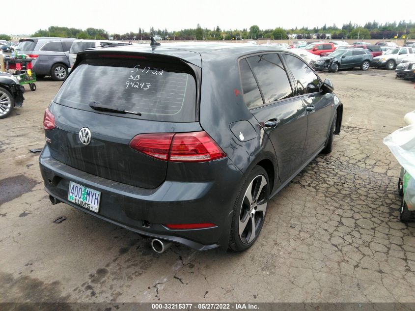 2019 VOLKSWAGEN GOLF GTI S/SE/AUTOBAHN 3VW6T7AU4KM034757