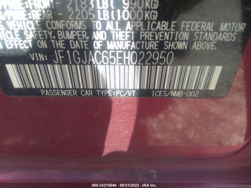 2014 SUBARU IMPREZA SEDAN PREMIUM JF1GJAC65EH022950