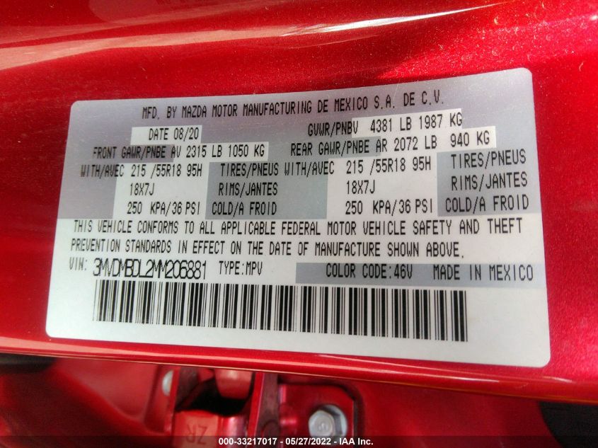 2021 MAZDA CX-30 PREMIUM 3MVDMBDL2MM206881