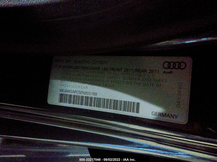 2014 AUDI RS 7 PRESTIGE WUAW2AFC5EN903169