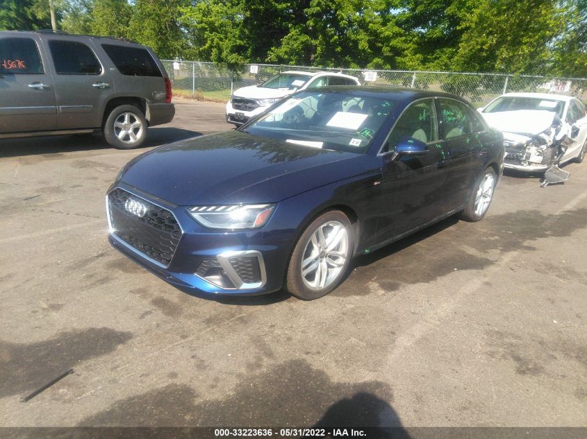 2022 AUDI A4 SEDAN S LINE PREMIUM PLUS WAUEAAF43NA022043