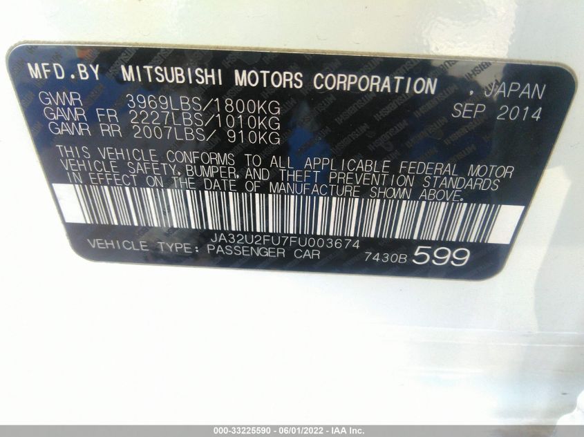 2015 MITSUBISHI LANCER ES JA32U2FU7FU003674