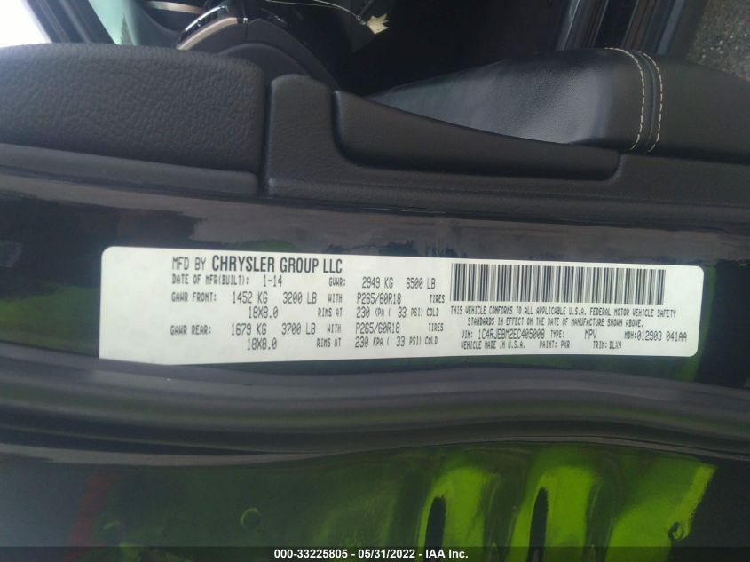 2014 JEEP GRAND CHEROKEE LIMITED 1C4RJEBM2EC405008
