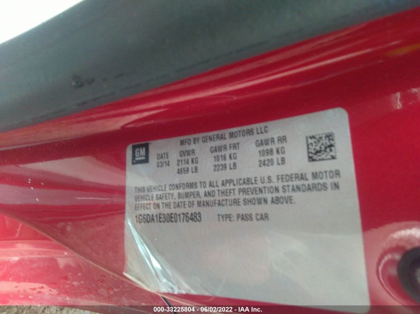 2014 CADILLAC CTS COUPE 1G6DA1E30E0176483