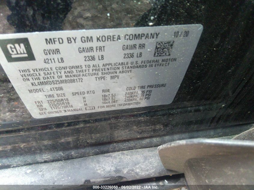 2021 BUICK ENCORE GX SELECT KL4MMDS25MB088172