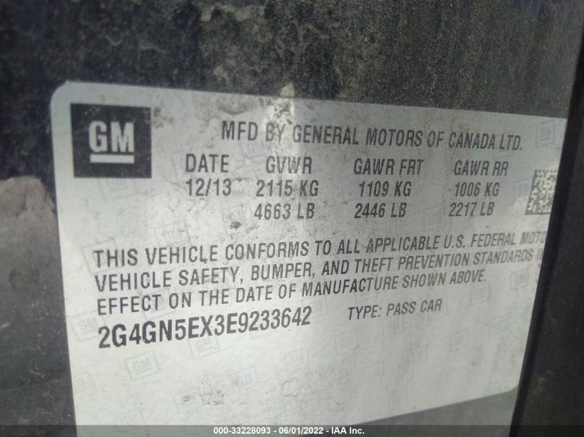 2014 BUICK REGAL PREMIUM I 2G4GN5EX3E9233642