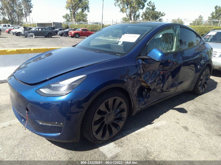 2022 TESLA MODEL Y PERFORMANCE 7SAYGDEF1NF312181