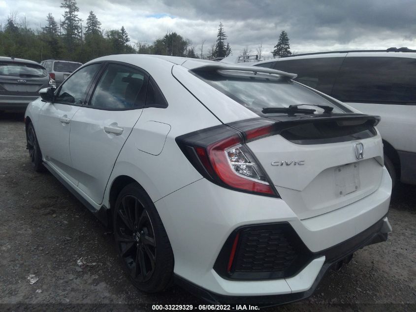 2018 HONDA CIVIC HATCHBACK SPORT SHHFK7H43JU413827