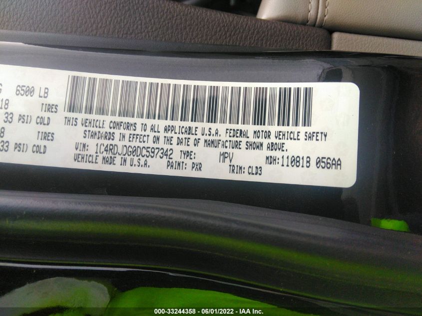 2013 DODGE DURANGO CREW 1C4RDJDG0DC597342