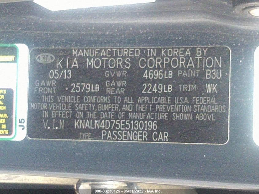 2014 KIA CADENZA PREMIUM KNALN4D75E5130196
