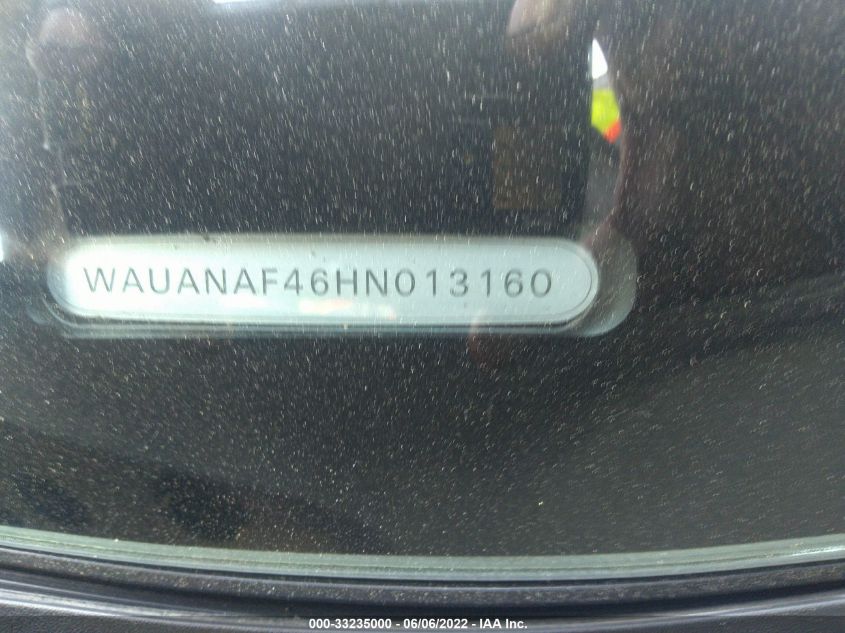 2017 AUDI A4 PREMIUM WAUANAF46HN013160