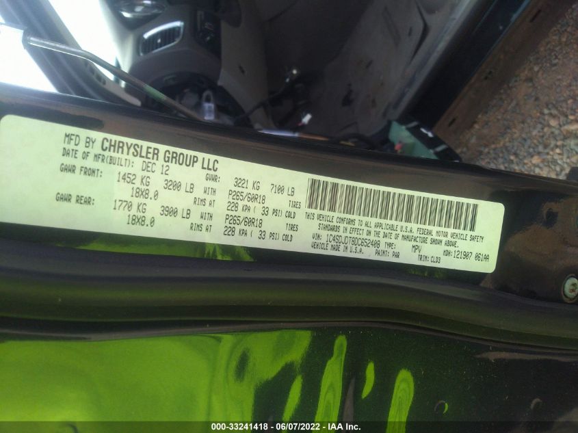 2013 DODGE DURANGO CREW 1C4SDJDT8DC652408