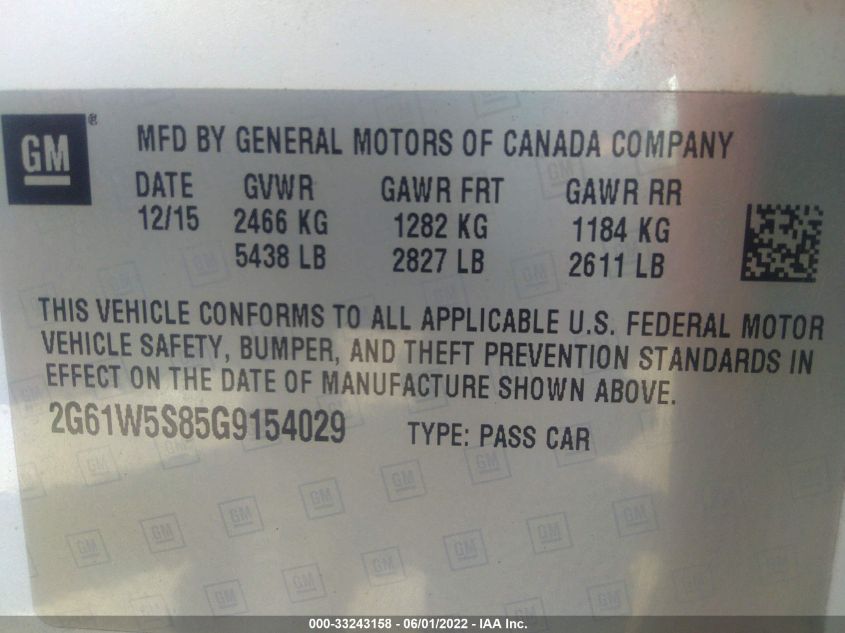 2016 CADILLAC XTS PLATINUM V-SPORT 2G61W5S85G9154029