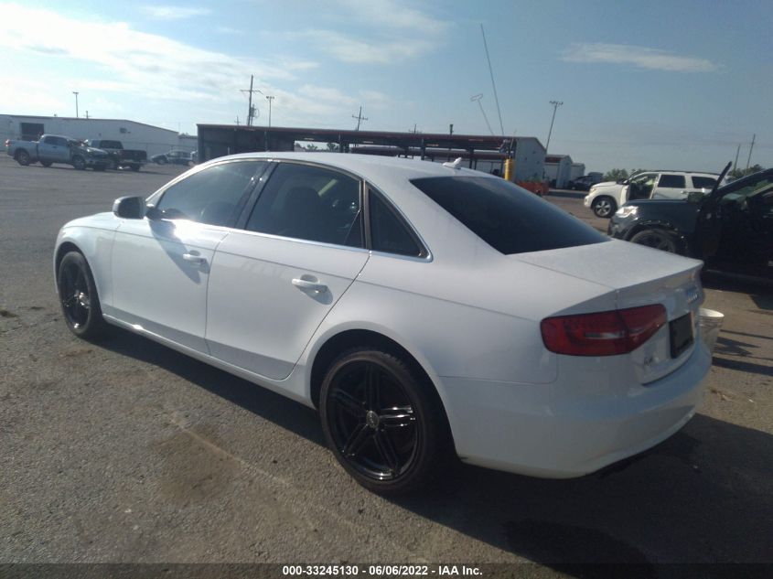 2013 AUDI A4 PREMIUM PLUS WAUEFAFL0DN020749