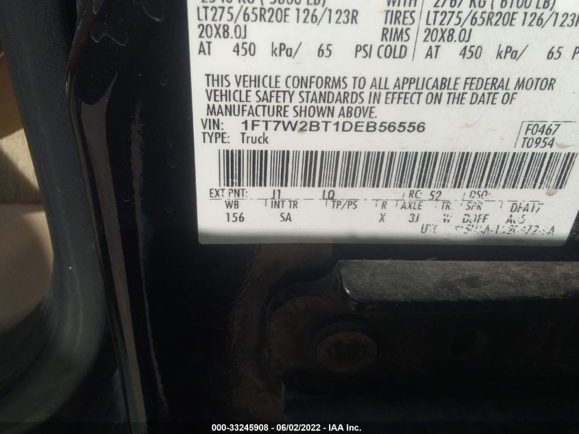 2013 FORD SUPER DUTY F-250 SRW SUPER DUTY 1FT7W2BT1DEB56556