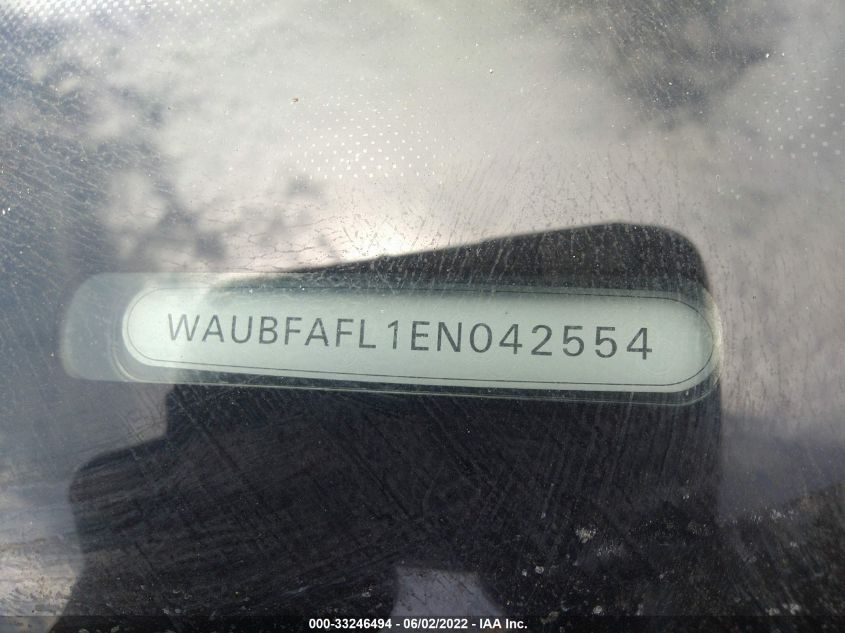 2014 AUDI A4 PREMIUM WAUBFAFL1EN042554
