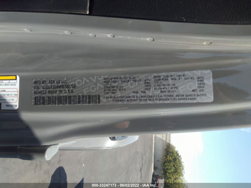 2021 JEEP WRANGLER UNLIMITED RUBICON 392 1C4JJXSJ8MW782759