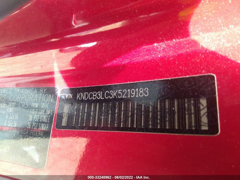 2019 KIA NIRO LX KNDCB3LC3K5219183