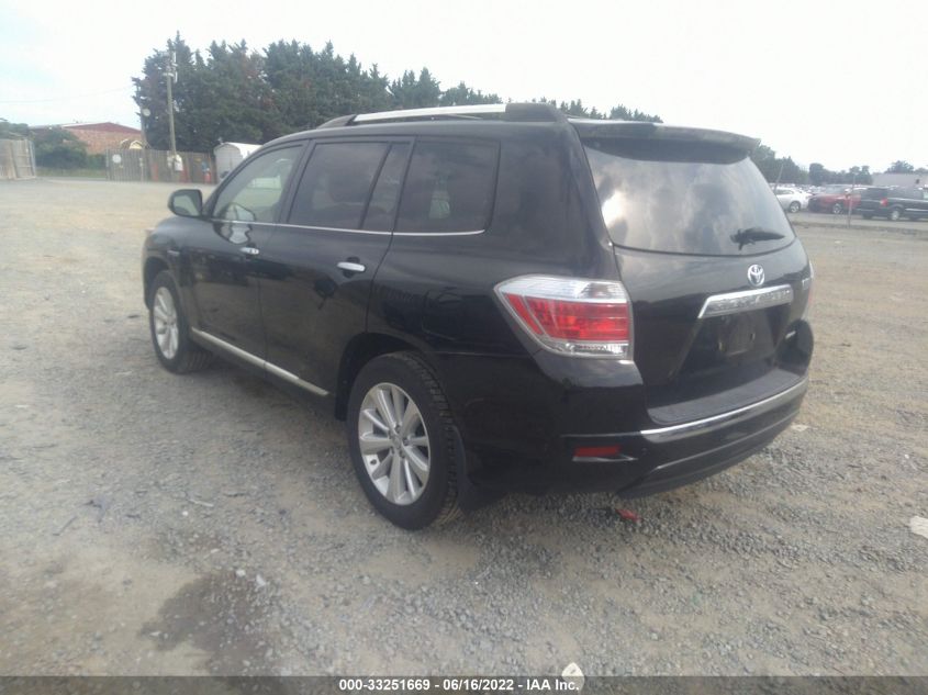 2013 TOYOTA HIGHLANDER HYBRID LIMITED JTEDC3EH7D2013777