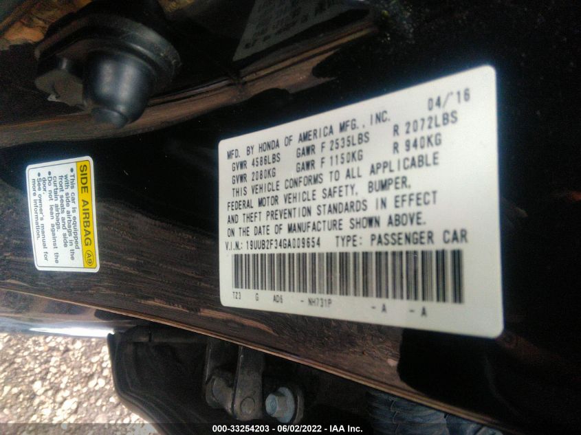 2016 ACURA TLX V6 19UUB2F34GA009654