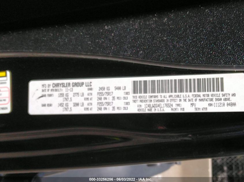 2014 JEEP WRANGLER UNLIMITED SPORT 1C4BJWDG4EL176524