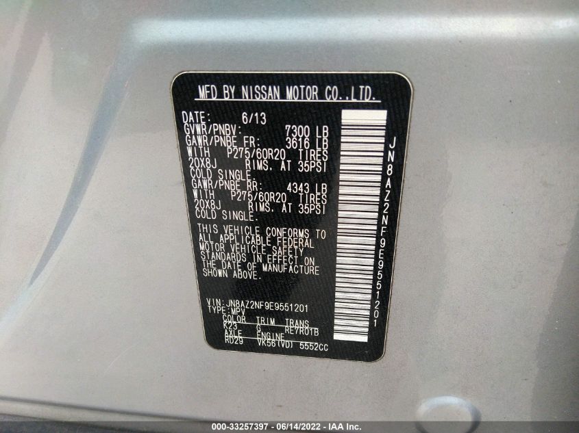 2014 INFINITI QX80 JN8AZ2NF9E9551201